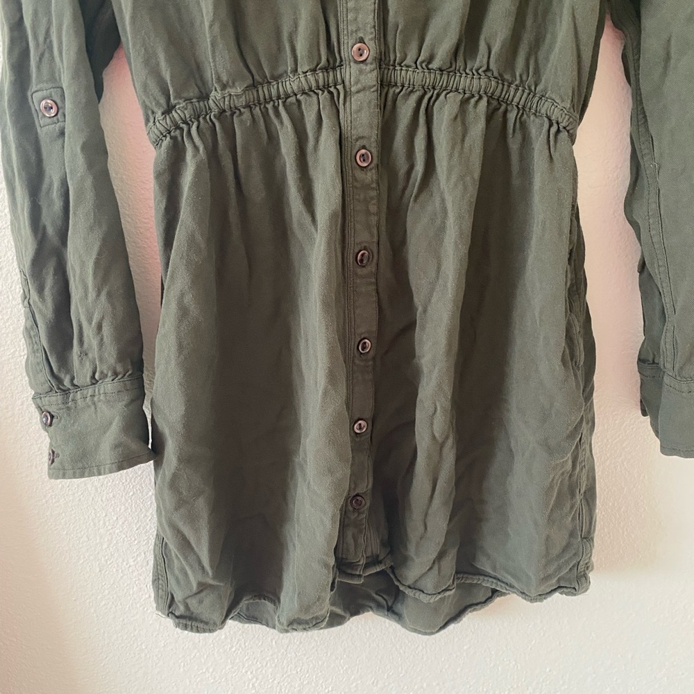BDG Urban Outfitters Olive Green Button Down Dress - Picture 4 of 12